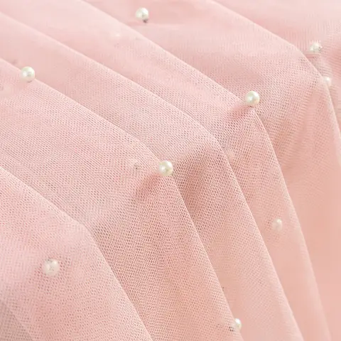 Pink Gauze Table Runner Romantic Pearl Mesh Tablecloth Wedding Dinning Table Cover Decoration Birthday Baby Shower Party Decor