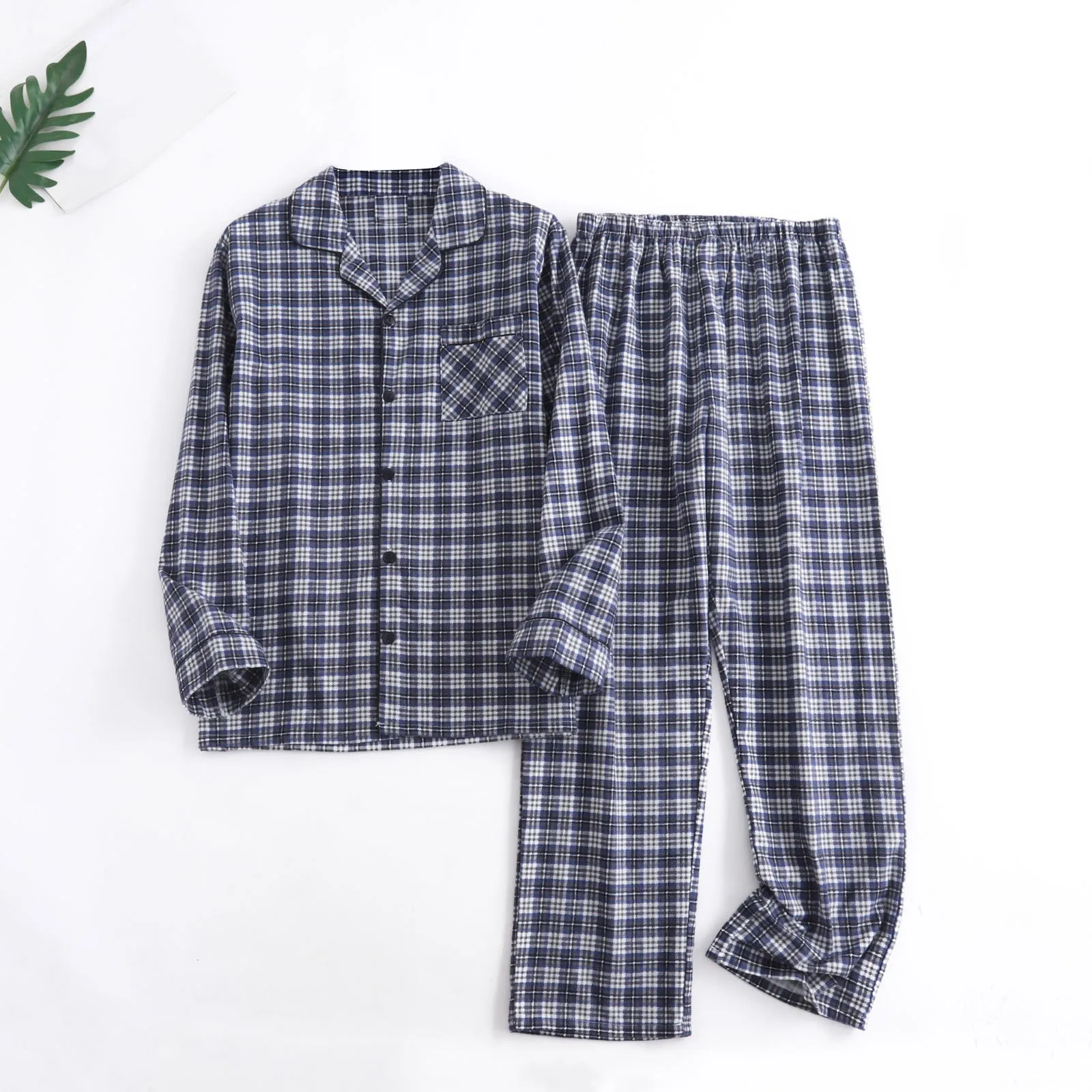 Abiti da casa da uomo Plaid Multi colori caldo flanella pantaloni a maniche lunghe pigiama primavera e autunno Homewear Sleepwear Sets