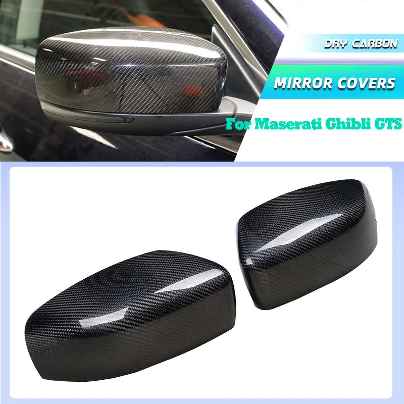 

Prepreg Dry Carbon Car Rearview Mirror Covers Caps for Maserati Ghibli GTS Sedan 2013-2016 Racing Add On Side Mirror Caps Shell