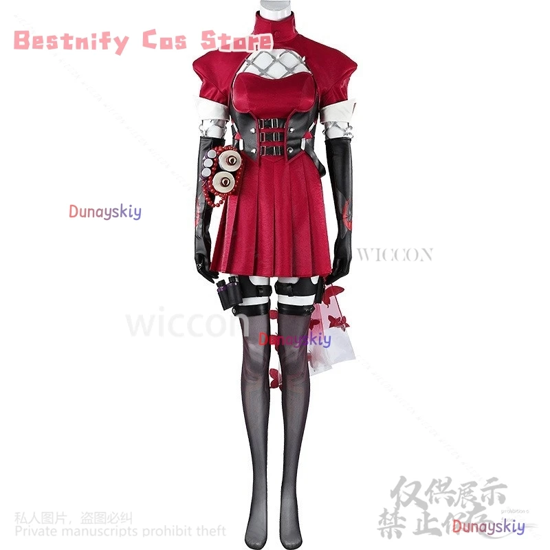 アニメゲームライバルコスプレサイロックベッツィブラッドック衣装新しいドレス赤いスーツ帽子小道具かつらハロウィンクリスマスコスプレ