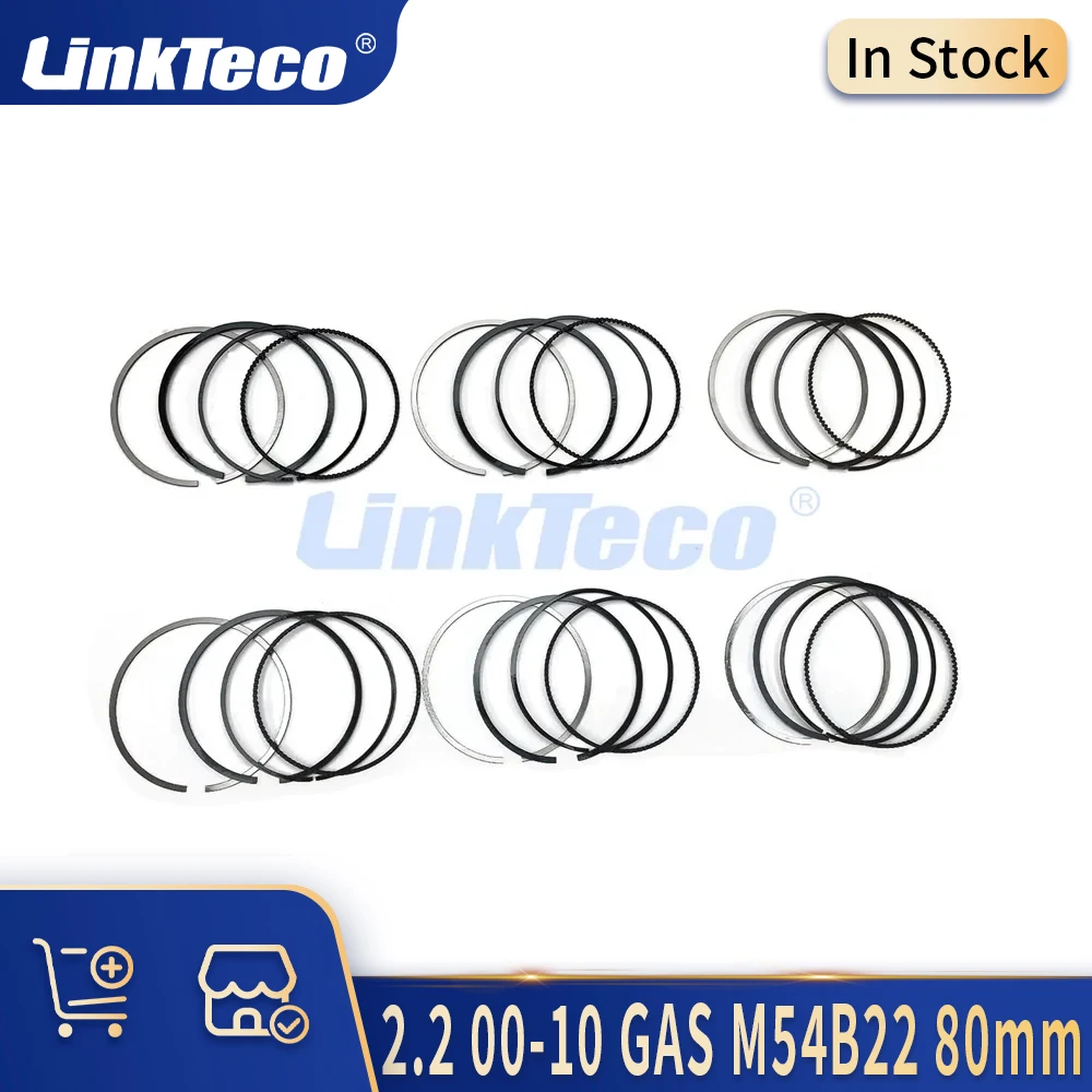 6PCS STD Auto Engine Parts Piston Rings Set Kit Fit 2.2 L 00-10 GAS For BMW 320i 520i Z3 Z4 M54B22 226S1 M54 2.2L 11257516838