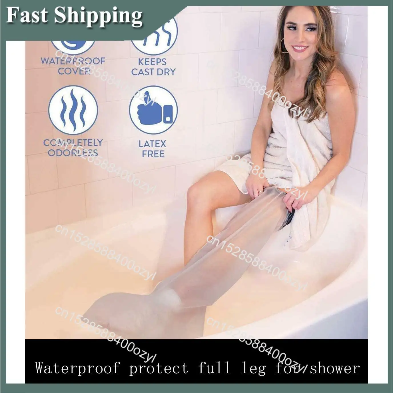August Waterproof Cast Cover Leg Adult Full Leg Shower Protector Watertight Protection For Foot Ankle Knee Wound