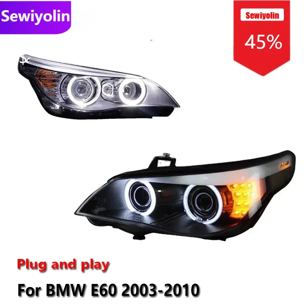 

Автомобильные аксессуары для DRL, светодиодные фары для BMW 5 серии E60 2003-2010, ксеноновые DRL, противотуманные фары для прицепа, указатель поворота, вилка Voiture