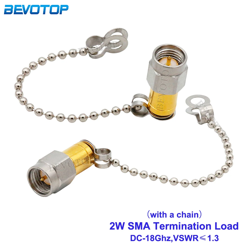 1Pcs 2W 0-18GHz 50Ohm SMA Male Plug Connctor RF Coaxial Termination Dummy Load SMA Termination Load with a chain