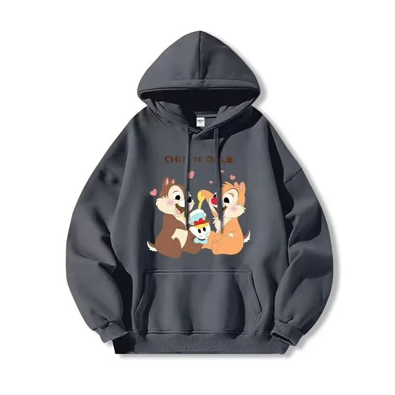 

Hoodies 2026 Fall Official Disney Chip 'n' Dale Hoodie Men Anime Cartoon Loose Trendy Casual Outerwear одежда Clothing