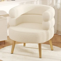 Sala de estar moderna, sofá para 1 persona, cómodo sillón peludo para dormitorio, silla de maquillaje nórdica Simple para salón de uñas, taburete de tocador