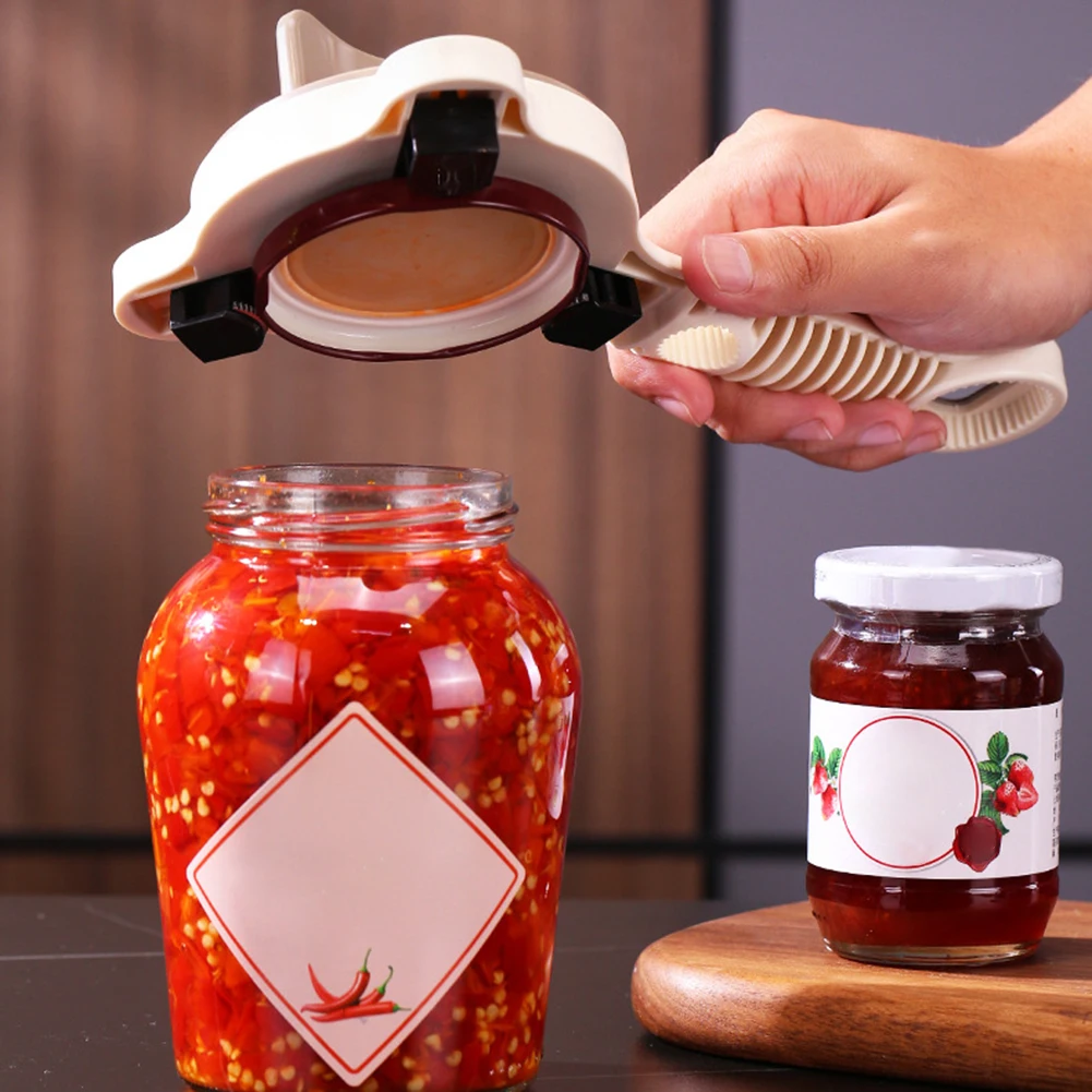 Adjustable Jar Opener For Seniors With Arth-ritis Adjustable 3-Claw For All Lid Sizes. Effortless Kitchen Tool