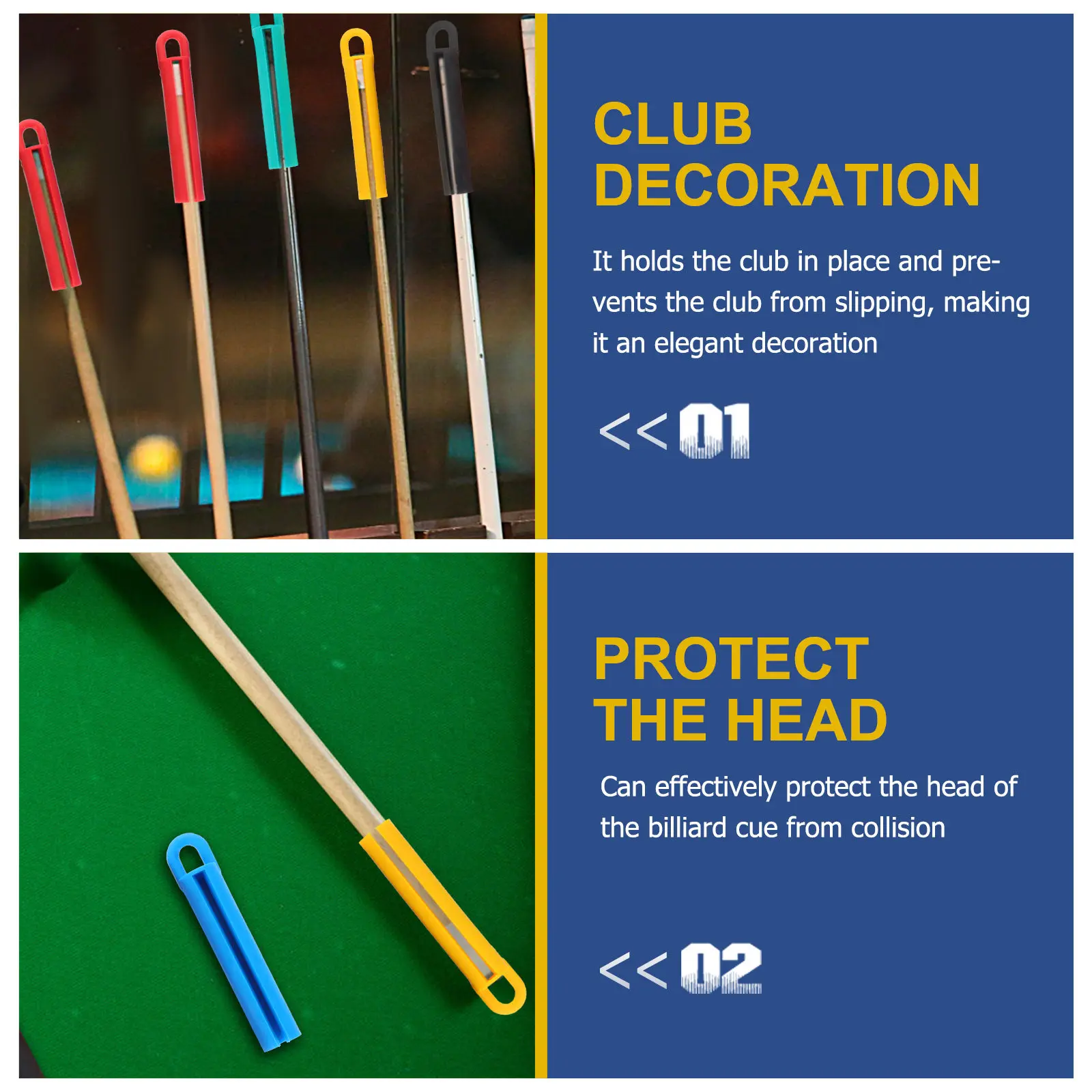 15Pcs Billiard Cue Hangers Practical Durable Storage Hanging Tools Wall Mounted Billiard Stick Holders for Cue Safety