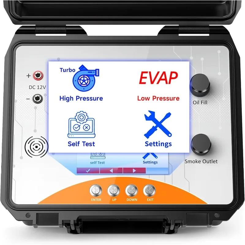 L8000 Automotive Smoke Machine Dual Mode Diagnostic Leak Tester for EVAP & Turbo Systems  Built-in Air Pump & Color LCD