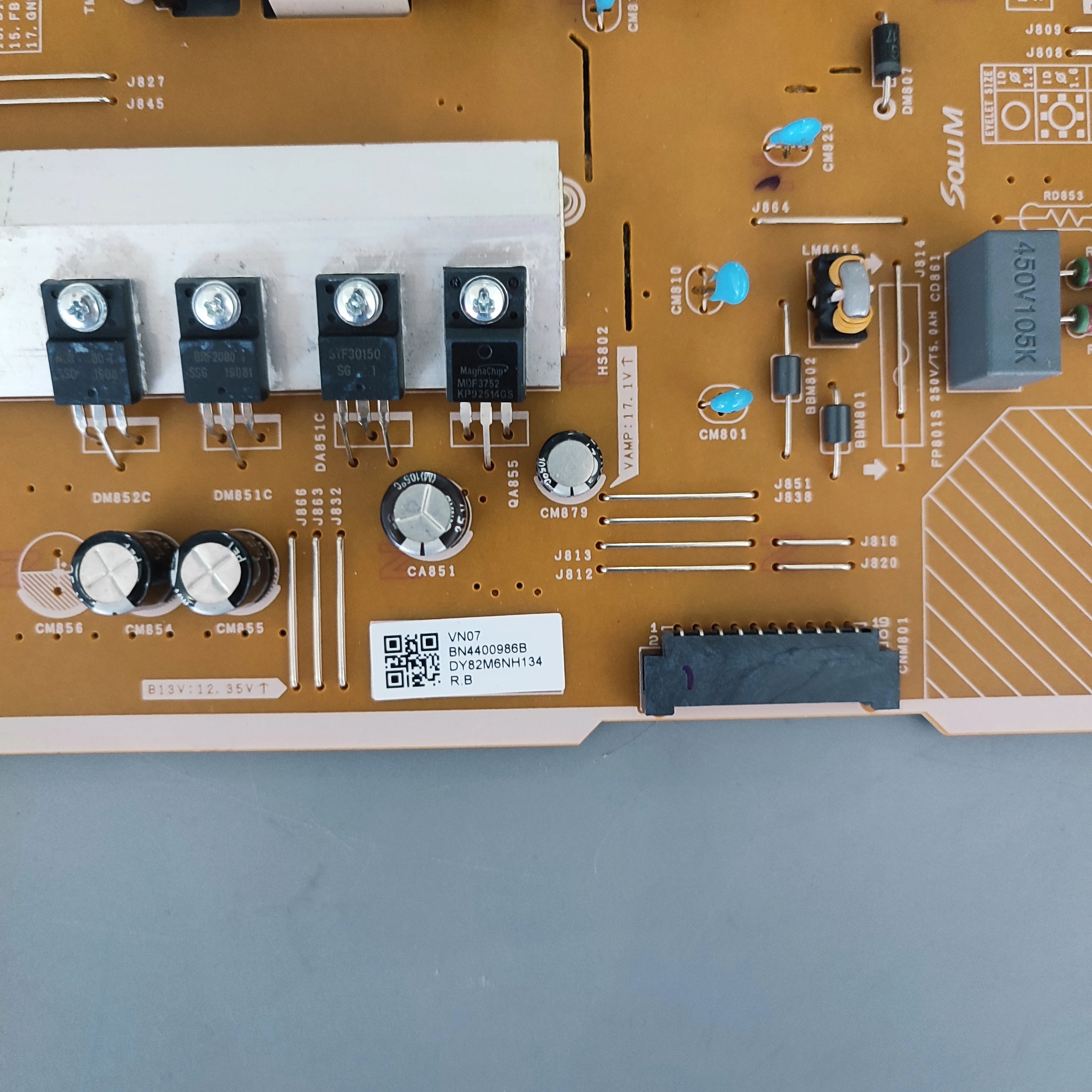 BN44-00986B L65S8NB_RSM  QA65Q80RAW POWER SUPPLY BOARD Has Been Tested To Work Properly Applicable FOR  TV(Refer to R452)