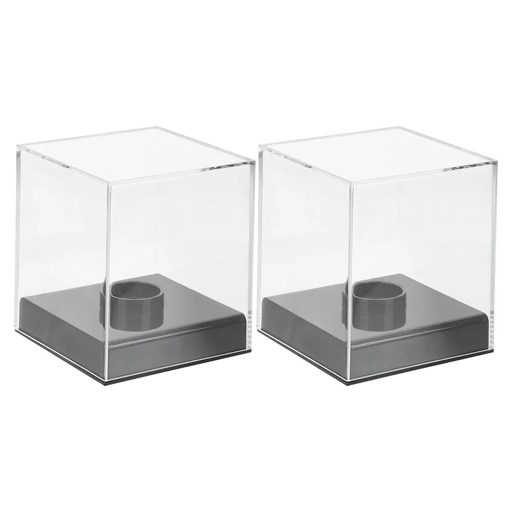 

2pcs Transparent Acrylic Storage Box 6.7X4.7X3.1In Clear Display Case For Figures Collectibles Jewelry Cars Hat Cap Organizer