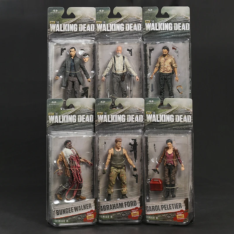 The Walking Dead Abraham Ford Bungee Walker Rick Grimes Hershel Greene Action Figure PVC Collection Model Toys Brinquedos