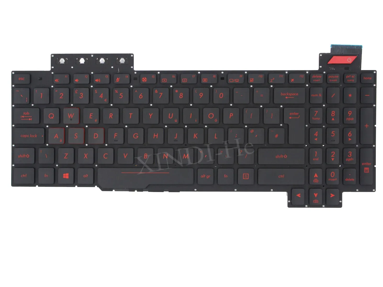 UK Backlit Keyboard Red Font For ASUS FX503 FX503V FX503VD FX503VM FX63 FX63V FX63VD ZX63V