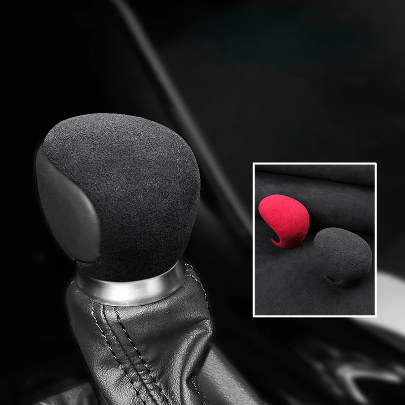 

Alcantara Suede Car Gear Shift Knob Cover Accessories Auto Trim For Toyota C-HR IZOA 2018 2019 2020 2021