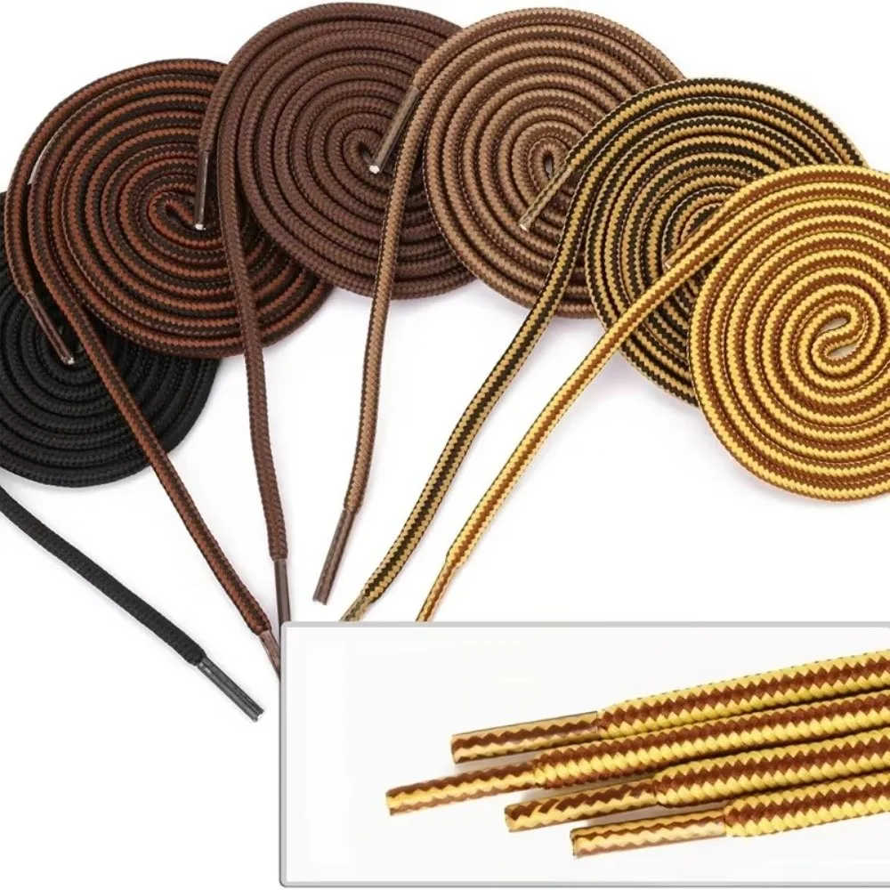 High Quality Round Shoelaces Striped Replace Hiking Laces Heavy Duty Colorful Boots Laces Strings Shoes Accessories