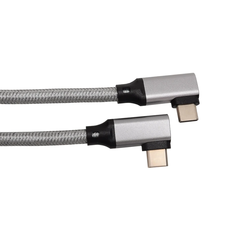 Cable USB 3,2 tipo C Gen 2, línea de ángulo recto de 10Gbps, Cable corto de carga rápida PD 4K 60Hz para más dispositivos tipo C