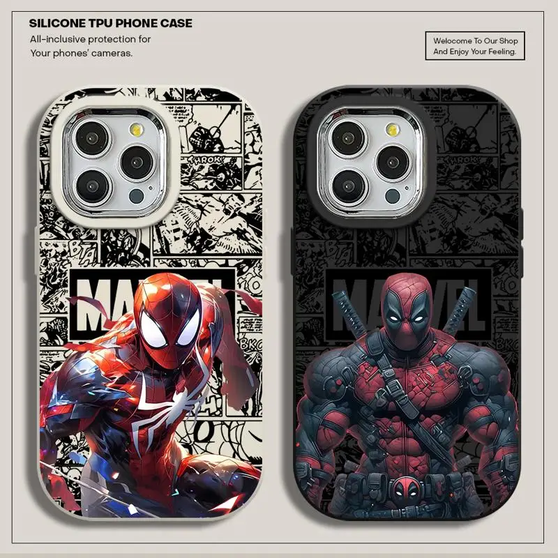 Spiderman Venom Steve-Rogers phone case for Apple iPhone 15 14 Pro cases 11Pro Max 11 12 Plus 13pro max 15plus 11pro funda Cover