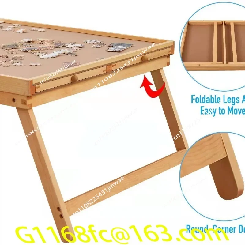 Wooden Puzzle Table Portable Drawer Storage Board Children's Sorting Table Bookcase Solid Wood Modern Minimalist part