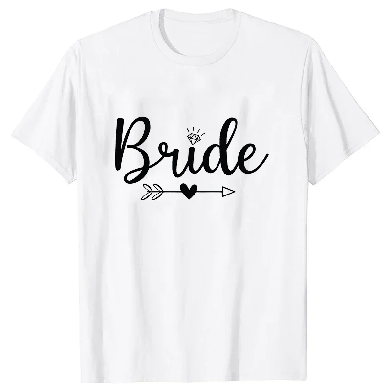 Graphic Tops Friends Bachelorette Hen Party Tees EVJF T Shirt Women Bridal Wedding Tshirt Team Bride T-shirt Arrow Love Heart