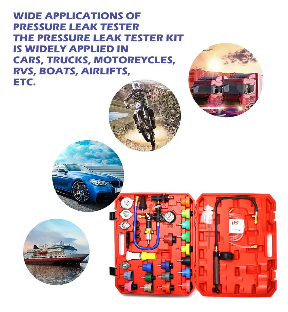 003 Radiator Pump Pressure Tester and Coolant Vacuum Refill Tool Kit Pressure Leak Tester Tool Kit for Automotive Cooling System