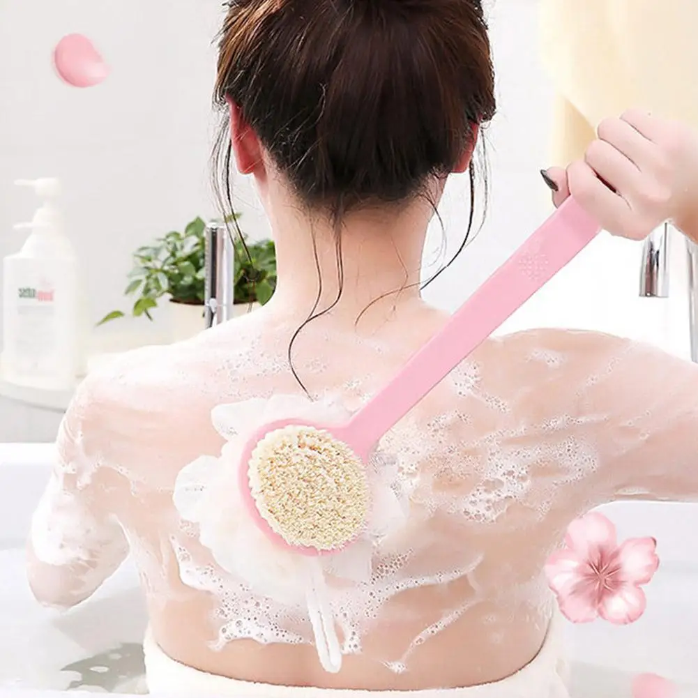 

НОВАЯ мягкая щетка для спины 2-в-1, нежная отшелушивающая щетка для тела, губка для ванны, чистящая щетка для душа, инструмент для чистки душа в ванной комнате