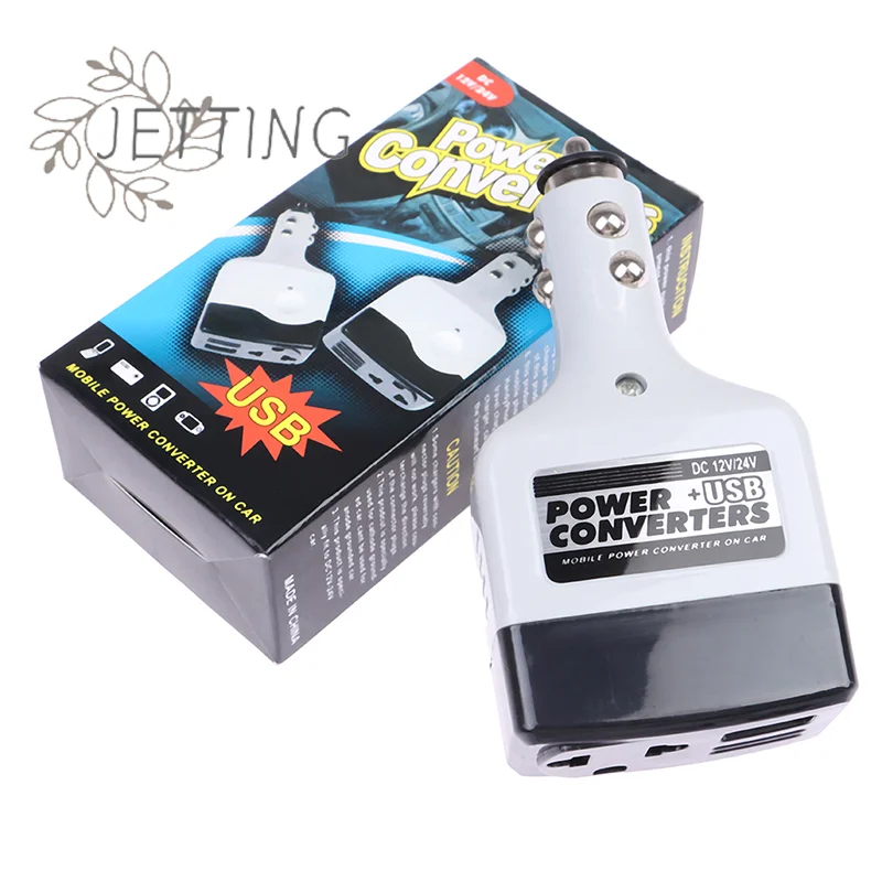 Hot USB Car Power Converter Dc 12/24V To Ac 220V Car Inverter For Phone Inverter 12V Power Transformer Mobile Phone Charger USB