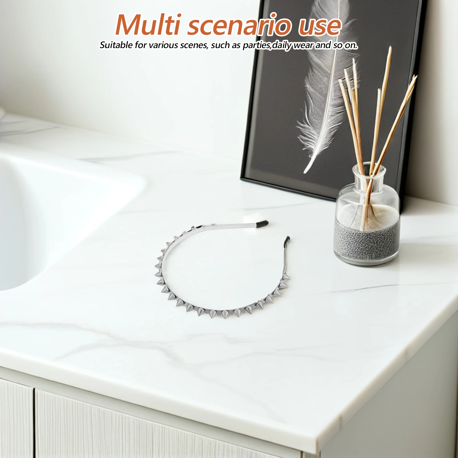 

Punk Headband Metal Rivet Spiked Goth Hairpiece Festival Concert Cosplay Accessories Studded Headbands for Women