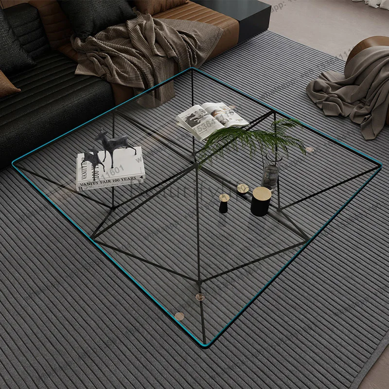 Factory Direct Sale Italian Minimalist Coffee Table Transparent Glass Unique Aesthetic Simple Side Table Clear Modern Couchtisch