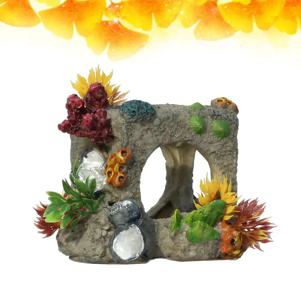 1Pcs Detailed Coral Stone Aquarium Ornament Fish Hiding House Decor for Tank Aesthetic Enhancement Eco Friendly Safe Fish Tank