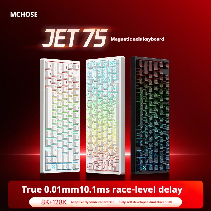 MCHOSE Jet 75 Wired Mechanical Keyboard Magnetic Switch Esports level Gaske Structure 8k PC E-sports Gaming Keyboard Customized