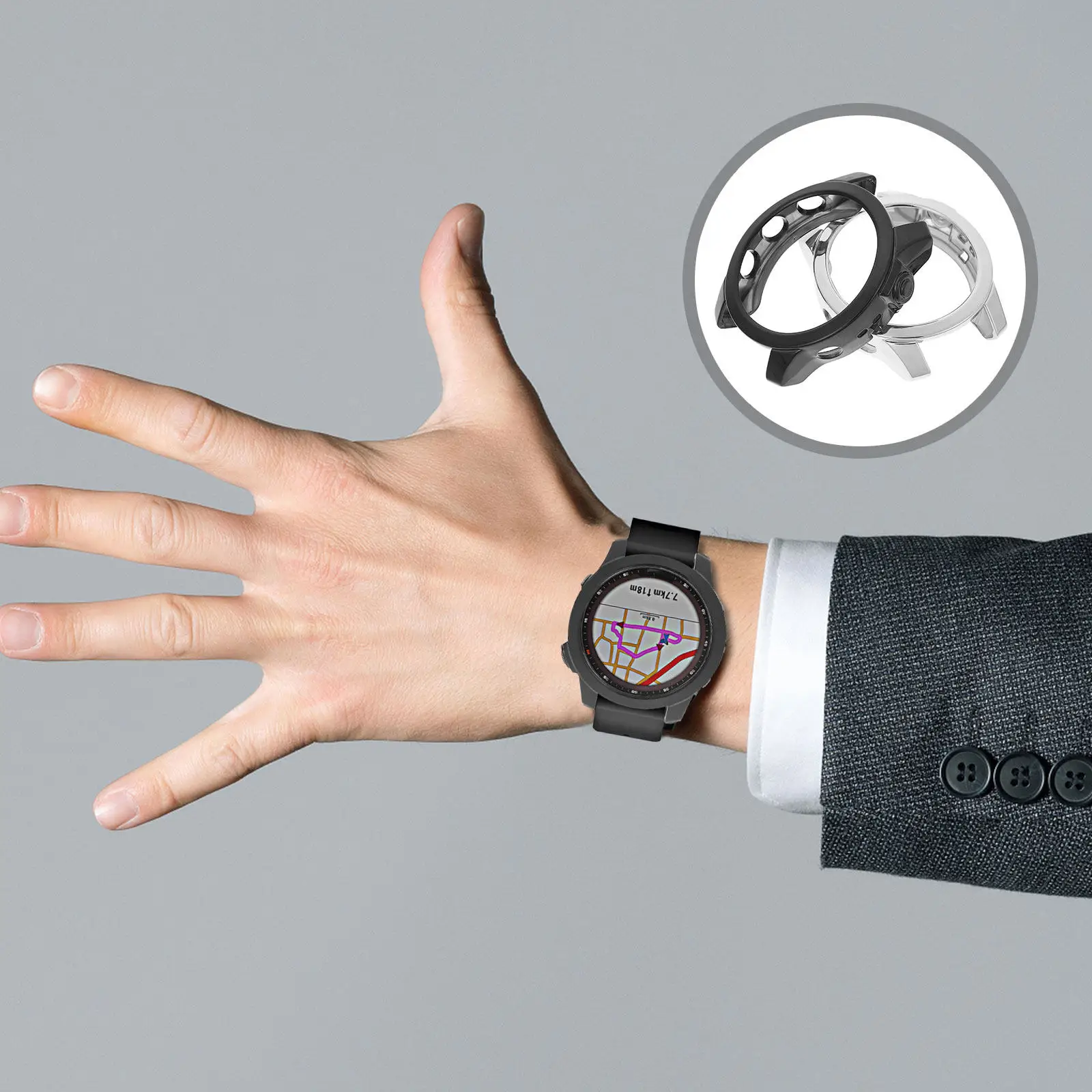 

2 шт. чехол для смарт-часов из ТПУ, защитный чехол от царапин, стильный, подходит для наручных часов Fenix 7, ударопрочный, устойчивый к падениям