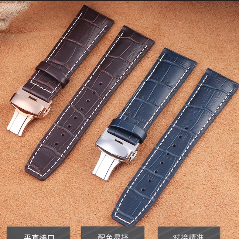 Ремешок из натуральной кожи для часов Citizen 23 мм, ремешок для мужских часов, деловой ремешок для часов из нержавеющей стали с пряжкой-бабочкой