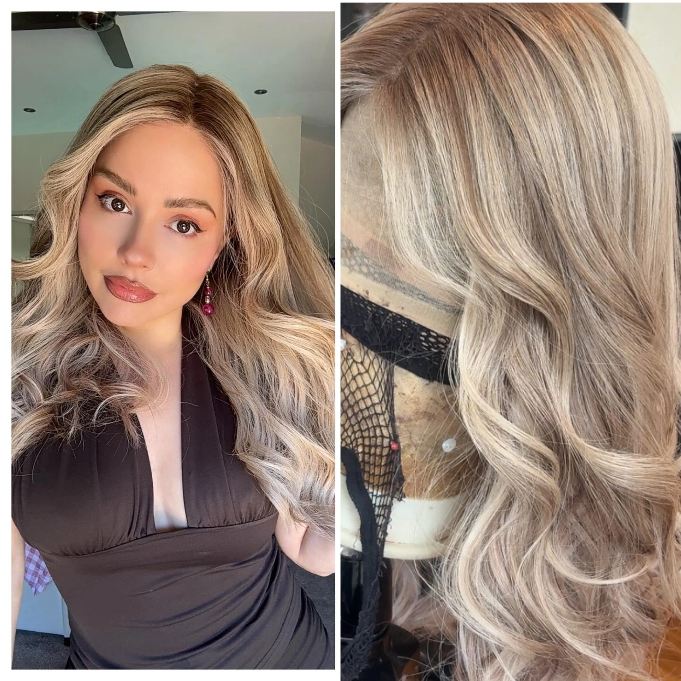 

Rooted Ombre Blonde 13*4HD Lace Free Part Wig Natural Loose Body Wave Glueless soft Synthetic Wigs For Women Daily Party Wedding