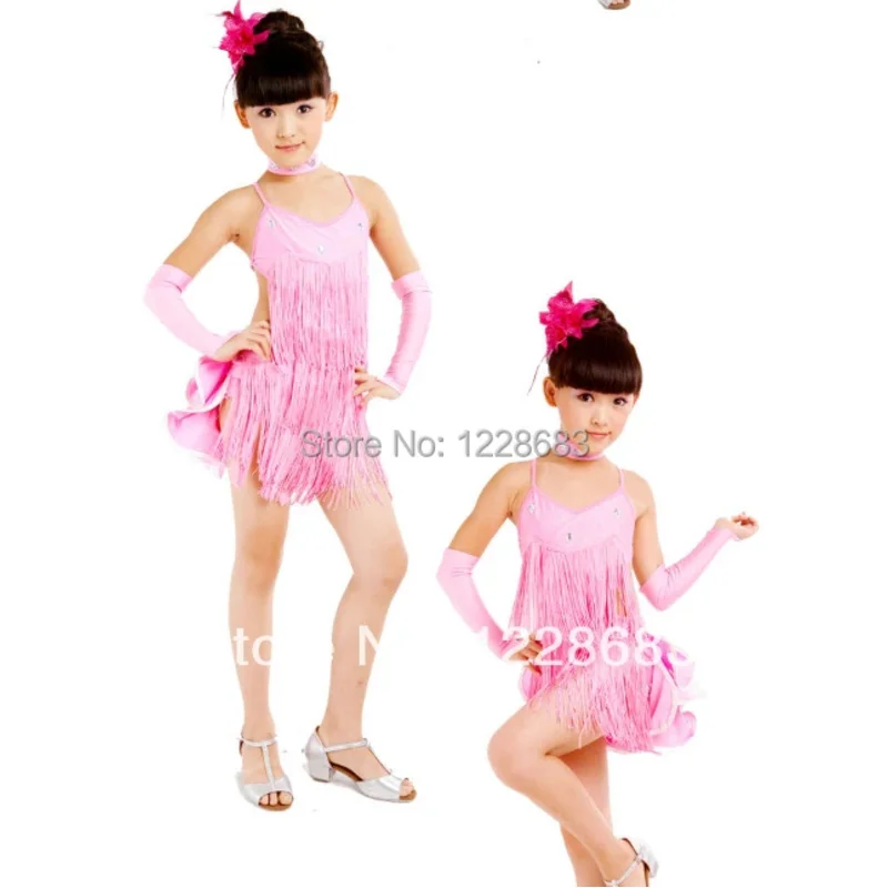 dd12New 2020 الفتيات الاطفال الأطفال حجر الراين هامش كوكتيل السالسا سامبا التانغو قاعة الرقص لاتينا زي التنانير فستان رقص اللاتينية