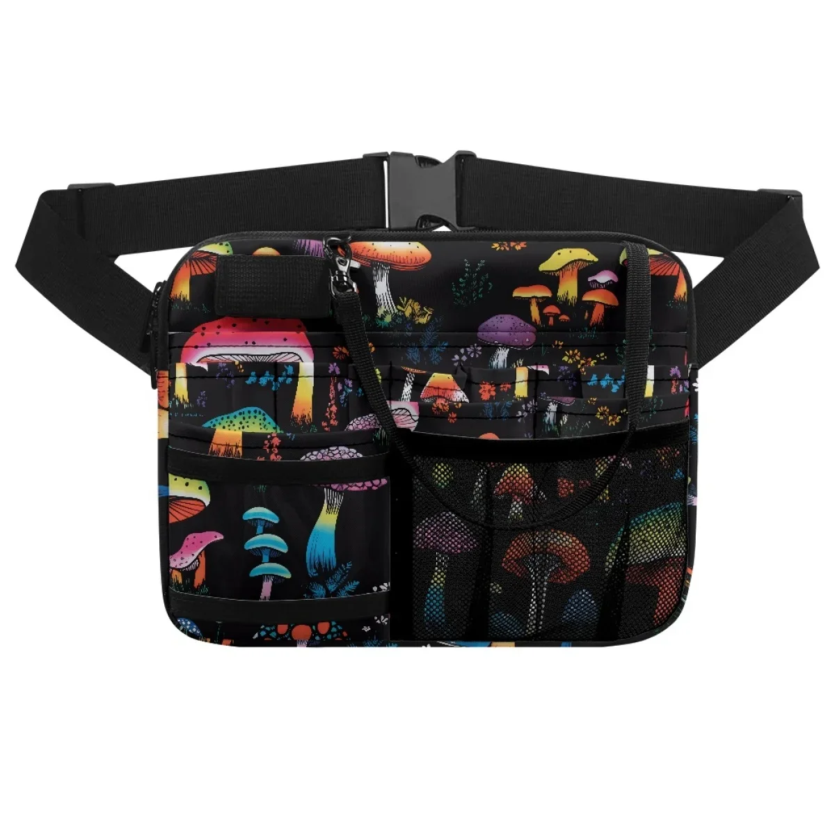 Mushroom Art Botanical Designer Fanny Pack Nursing Tool Pouch Belt Bag Multiple Pockets Women Nurses Waist Bags Dropshipping New