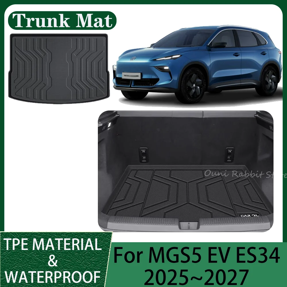 For MG S5 MGS5 EV ES34 2025~2027 2026 Car TPE WaterProof Trunk Mat Backrest Pad Scratch Prevention Interior Accessories