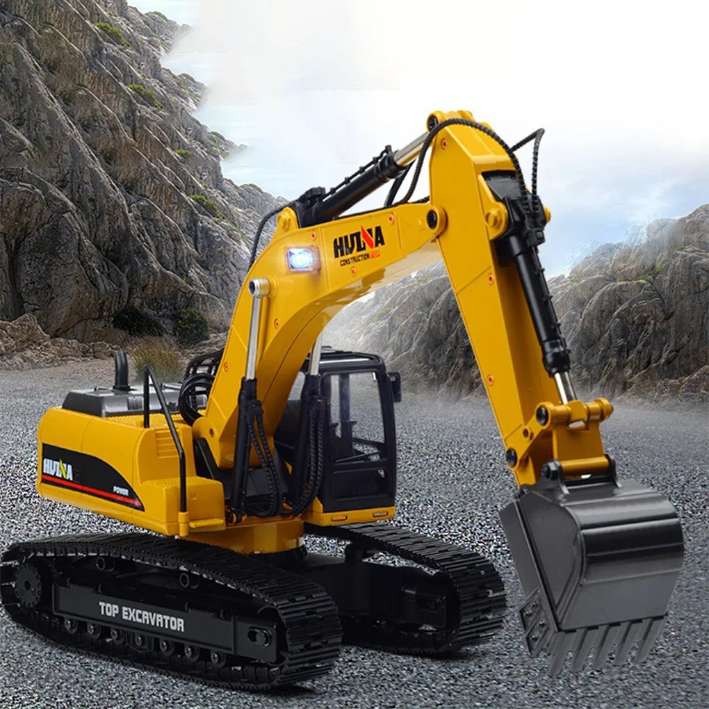 

HUINA 580 2.4G 1/14 Toy RC Metal Excavator Truck Model Smoke Battery Radio Bit Remote Control Model Children Digging Machine Toy