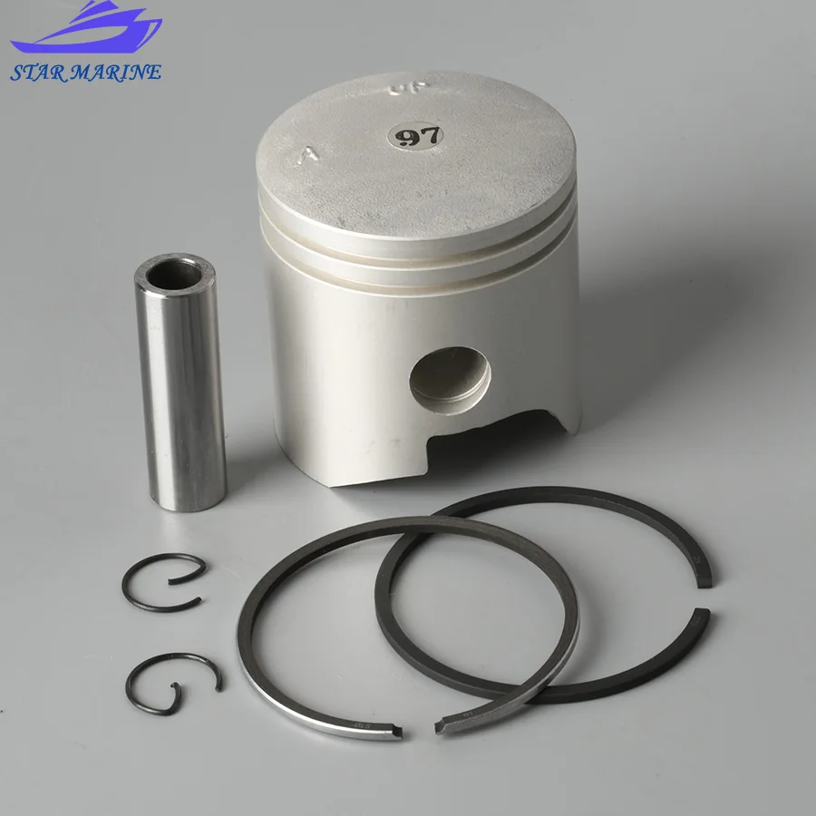 6E7-11631-00 Piston Kit Std With Piston Ring For Yamaha 2 Stroke Outboard Parts 9.9 15HP 682 684 63V 63W series D56mm 6E7-11631