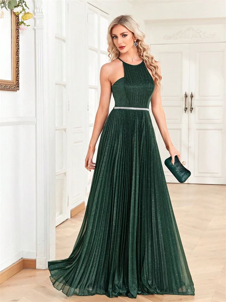 럭셔리 섹시 백리스 가운 우아한 여성 파티 나이트 정장 롱 이브닝 드레스 반짝이는 베스티도 로브 드 소와레