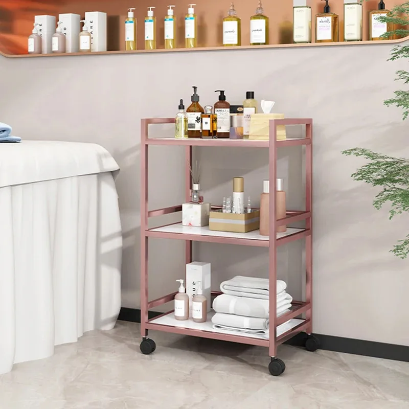 Carro multifuncional de estilo italiano para salón de belleza, carrito de diseñador moderno para barbería, muebles de almacenamiento Skjuta En Vagn HBSC