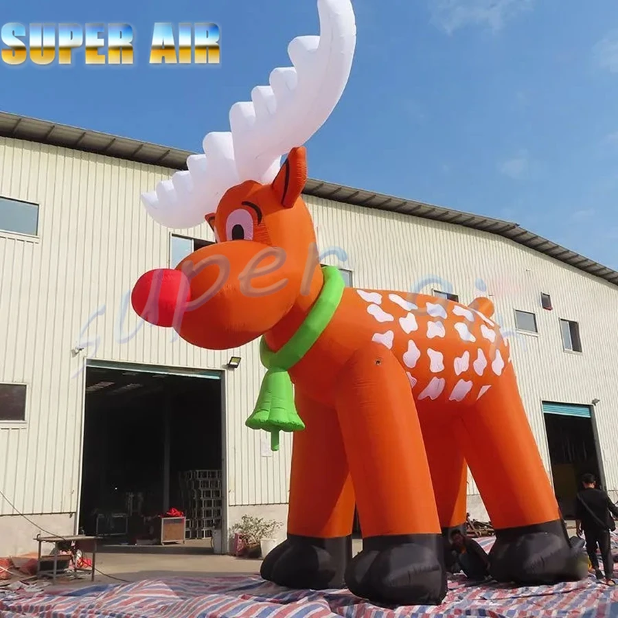 حار بيع كبير في الهواء الطلق عيد الميلاد نفخ الغزلان م أوديل مع سانتا كلوز عطلة الديكور