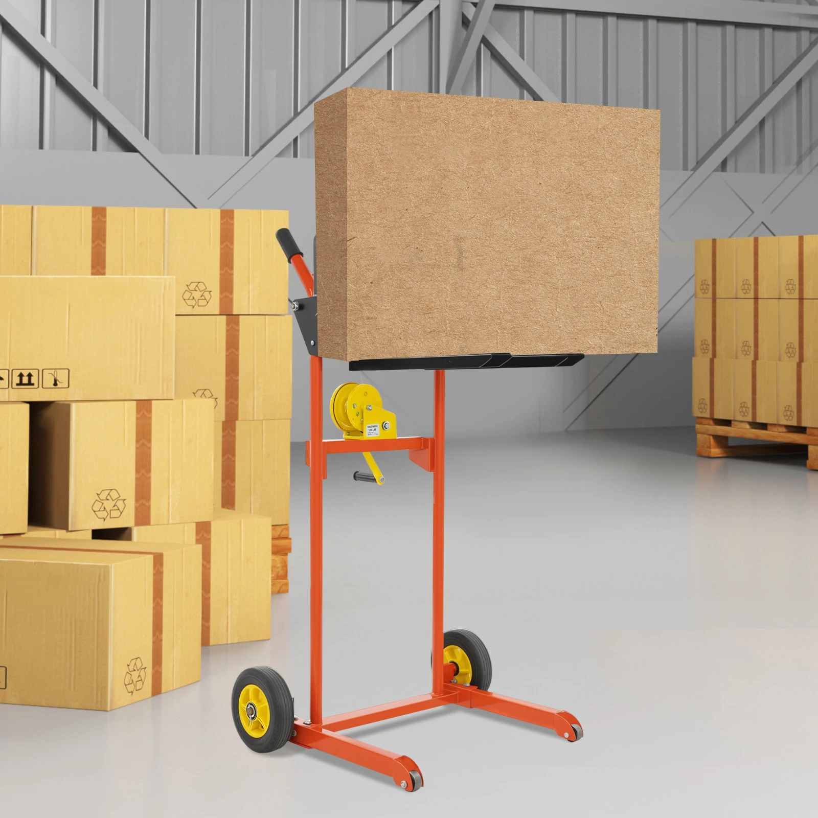 Подъемная тележка BulkHarbor с гидравлическим материалом, максимальная высота подъема 40 дюймов, складная тележка с гидравлическим подъемным столом 330 фунтов, оранжевый