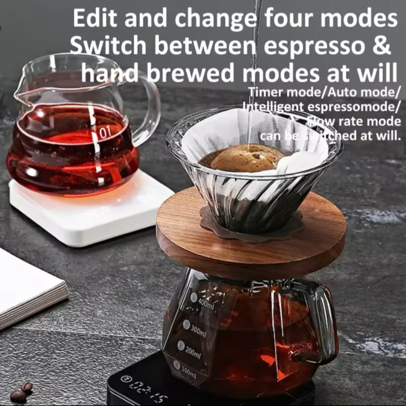 Mini Coffee Scale with Timer, Rechargeable Espresso Scale, 2kg/0.1g Accurate Scale for Pour-Over Coffee,Digital Kitchen Scale