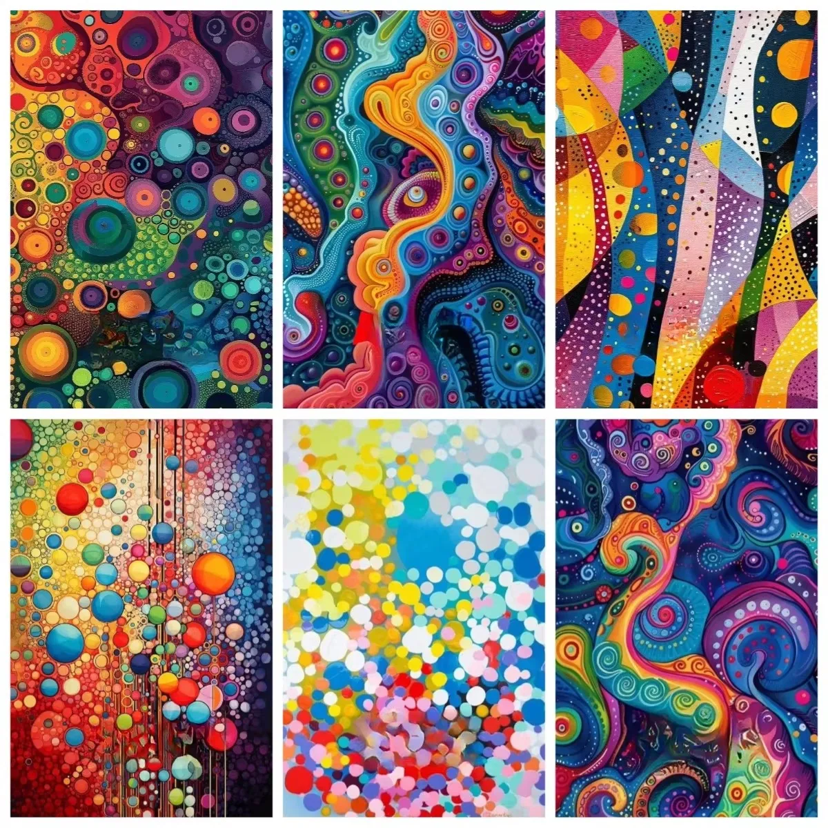 Bright Colorful Abstract Polka Jigsaw Puzzles 500/1000/1200/2000PCS Wall Decor for Living Room Perfect Gift No Frame