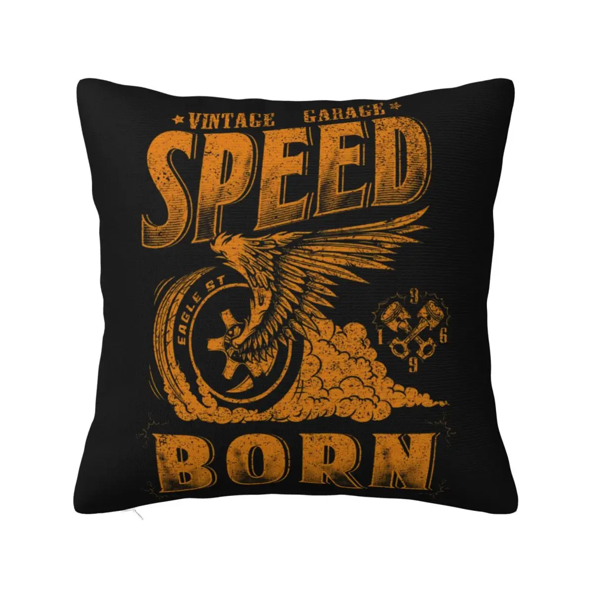 Speed Born Mens Fun Biker Mc Rocker Papayana Motorcycle Club Designing Print Music Splicing Cartoon Pillow Case