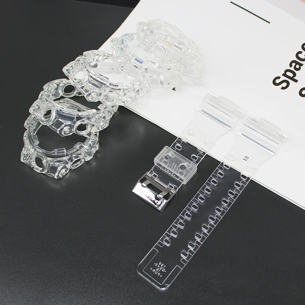 透明カラー時計バンド GA-700 / 710 / 735 ストラップとベゼル防水時計バンド