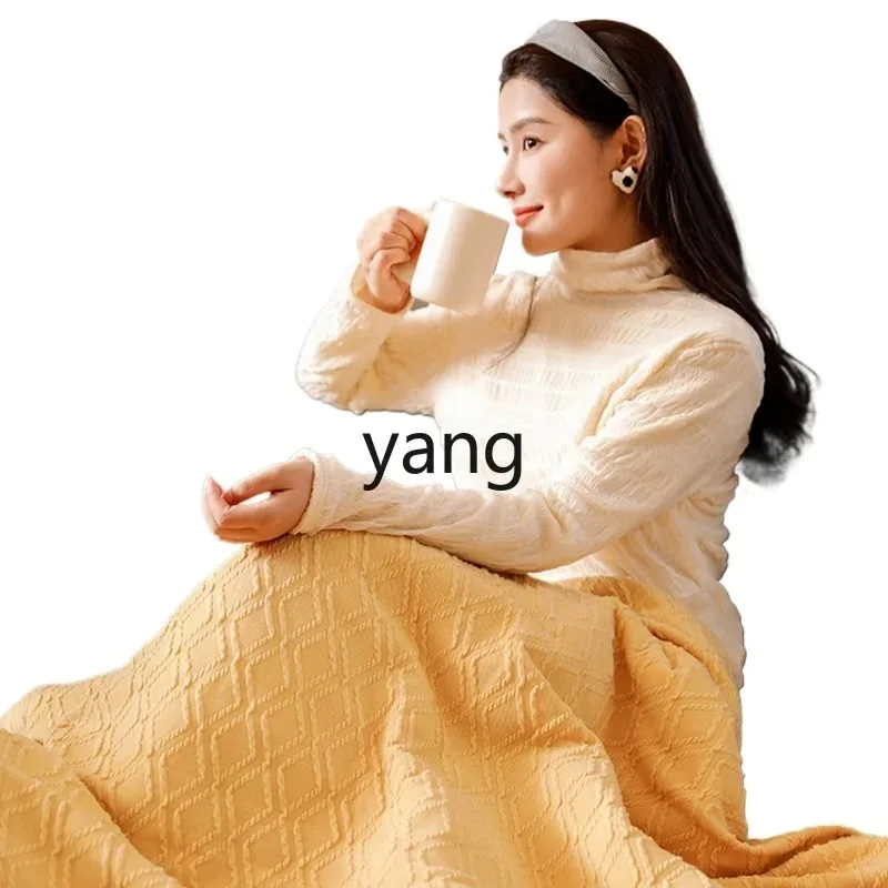 

Yjq warm blanket household lunch break washable electric mattress winter cover leg warm sofa blanket
