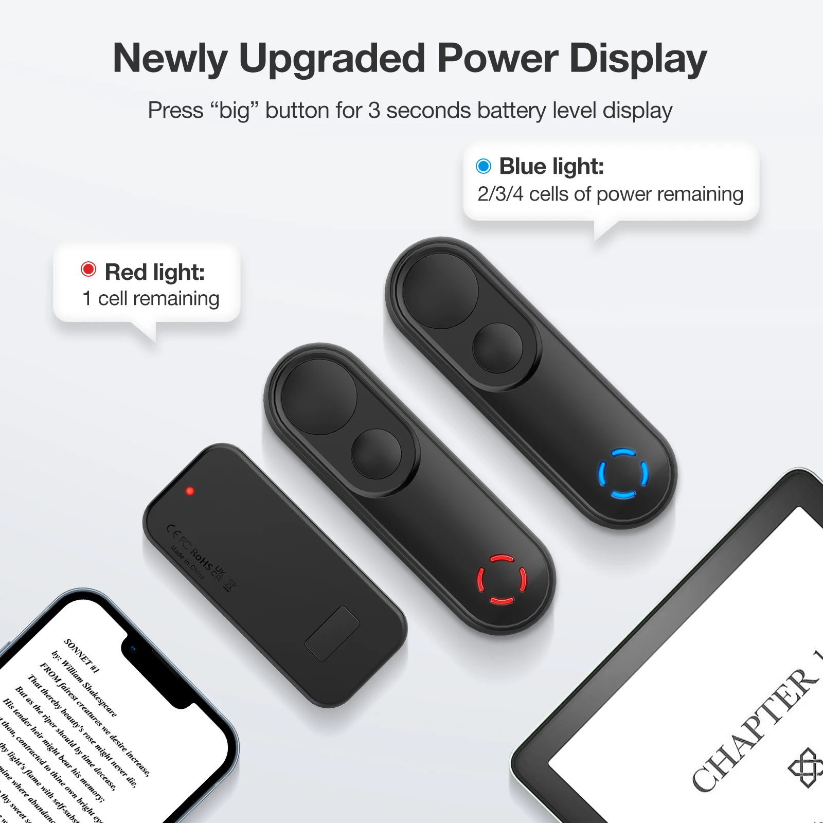 Pengendali jarak jauh Halaman Turner Video rekaman pemicu jarak jauh untuk Kindle Paperwhite scrobe untuk Pad membaca untuk permukaan Kobo