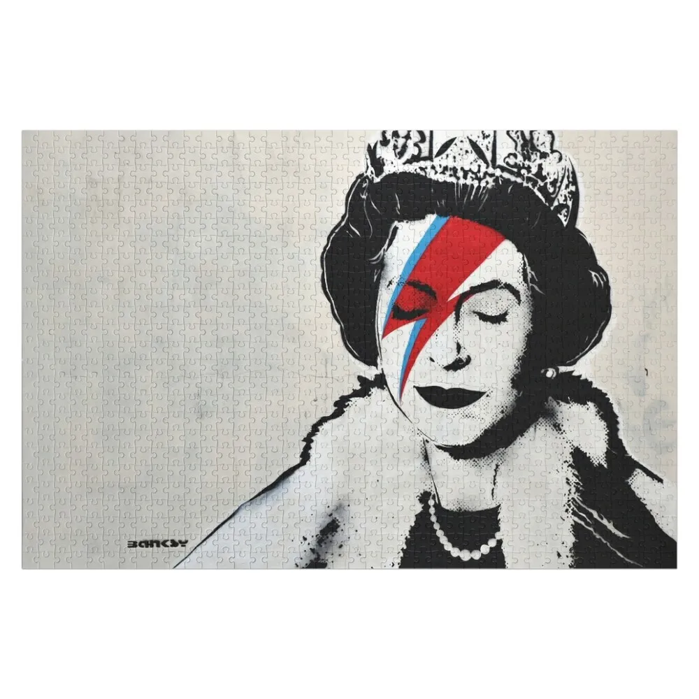 

Banksy UK England Queen Elisabeth rockband face makeup original HD Jigsaw Puzzle Toddler Toys Wood Animals Puzzle