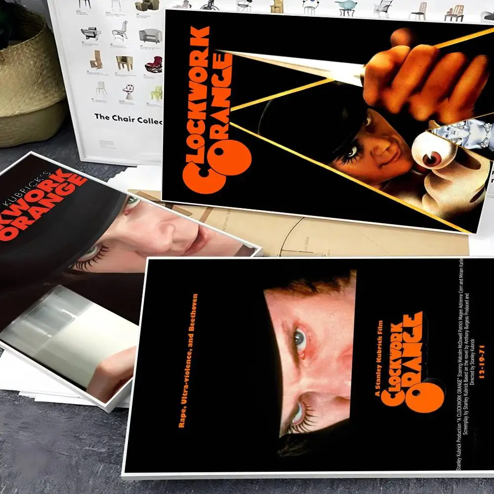 A Clockwork Orange Movie Sticky Posters Retro Kraft Paper Sticker DIY Room Bar Cafe Aesthetic Art Wall Painting